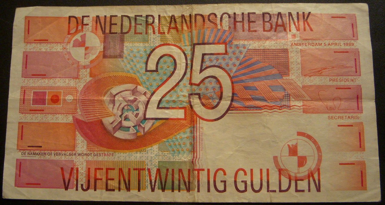 1989 25 Gulden Note - Netherlands