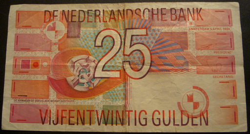 1989 25 Gulden Note - Netherlands