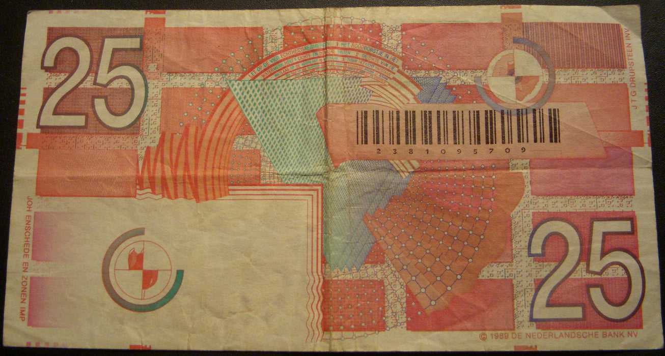1989 25 Gulden Note - Netherlands