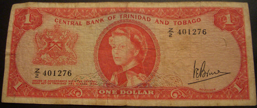 1964 One Dollar Note - Trinidad and Tobago