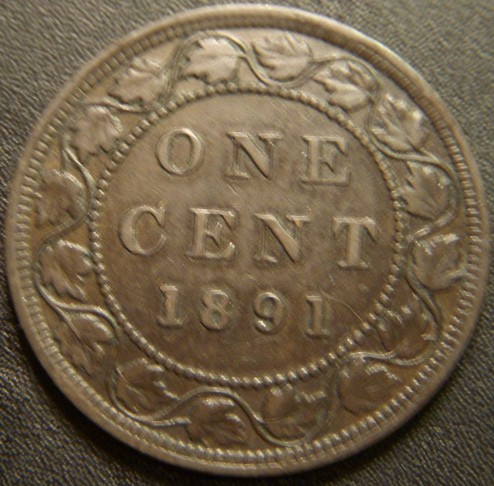 1891 Canadian Large Cent - LLLD Very Fine