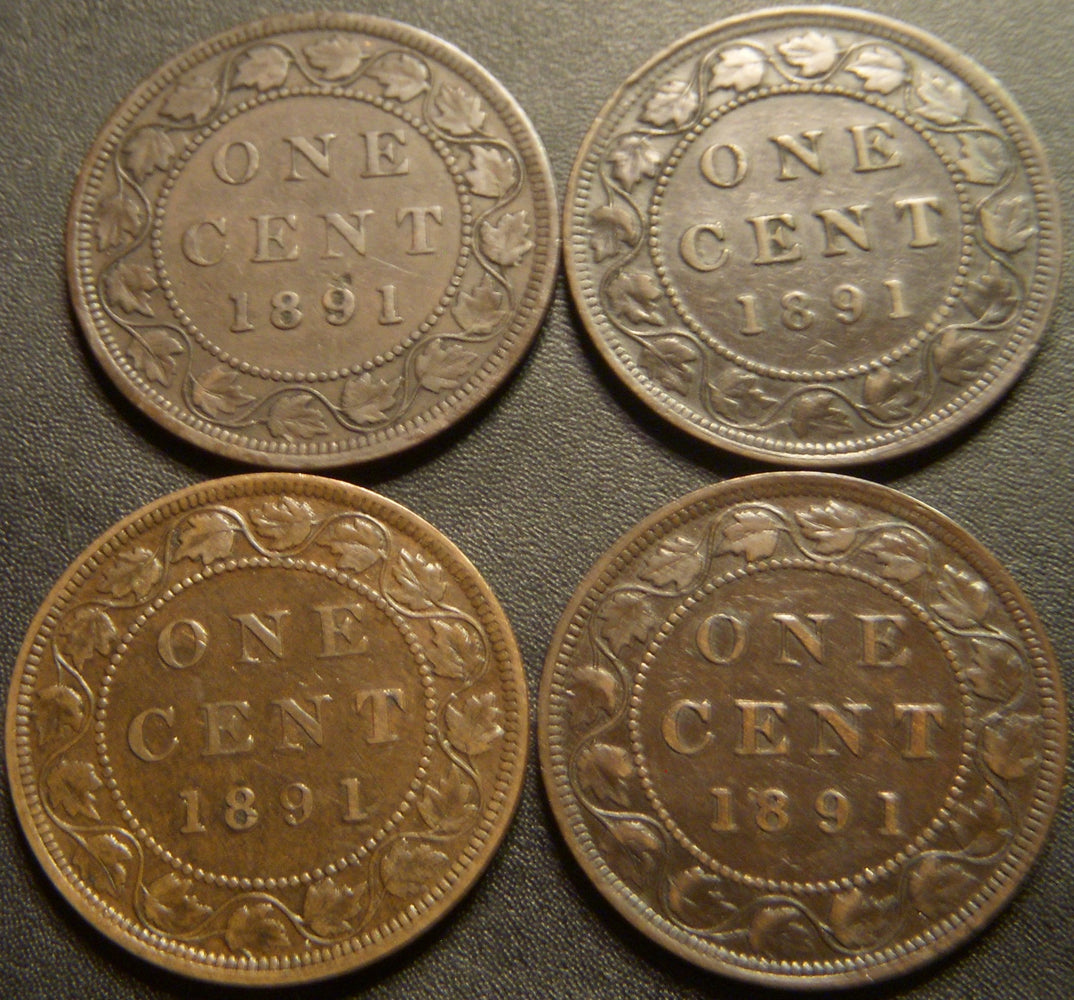 1891 Canadian Large Cent - LLLD Fine