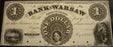 1854 $1 Bank of Warsaw, IN Obsolete Note