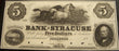 $5 Bank of Syracuse, IN Obsolete Note