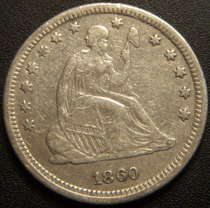 1860 Seated Quarter - Very Fine