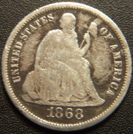 1868 Seated Dime - Good