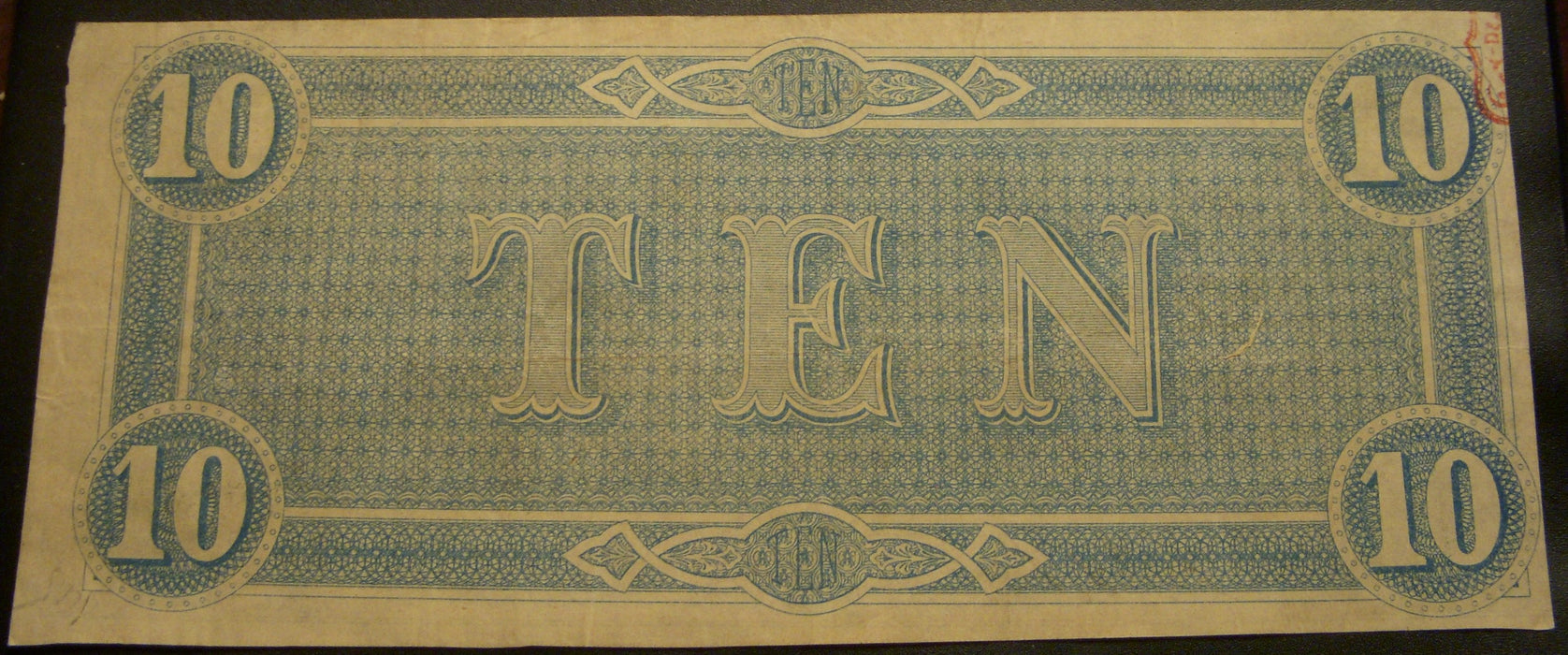 1864 $10 Confederate Note - T-68