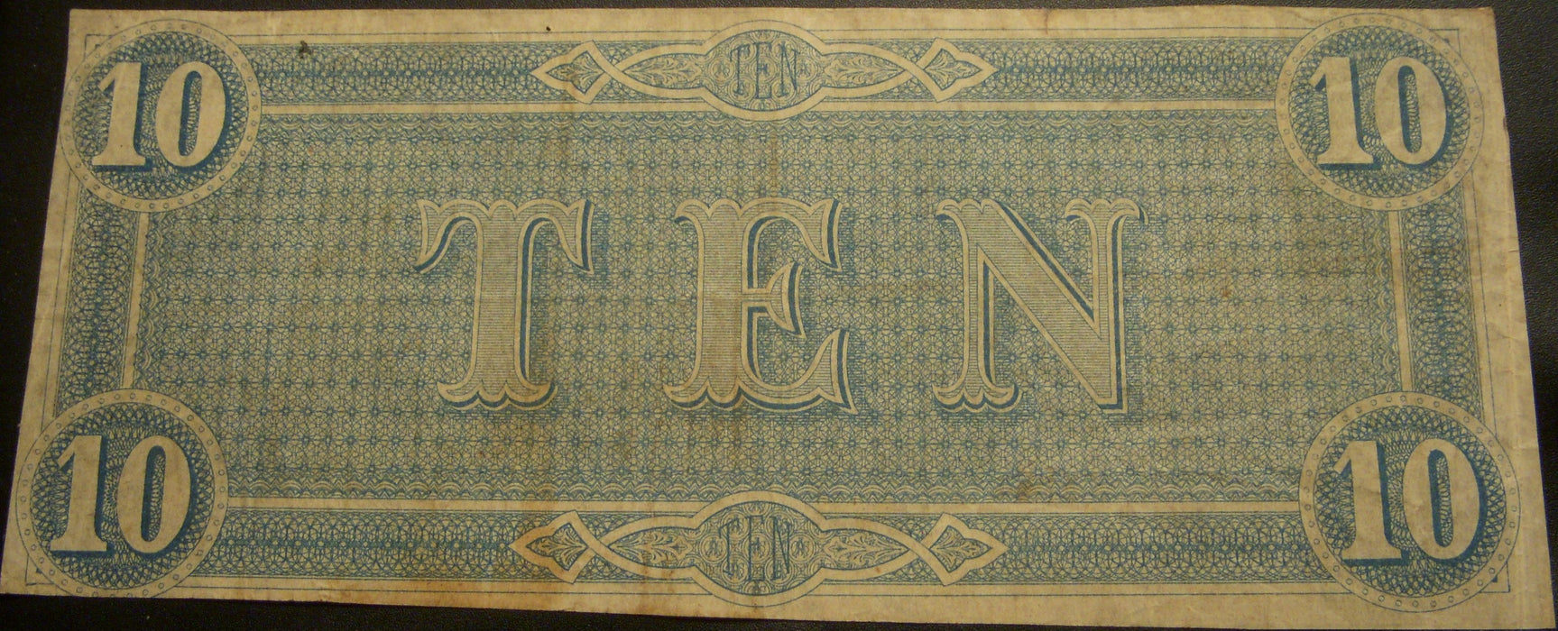 1864 $10 Confederate Note - T-68