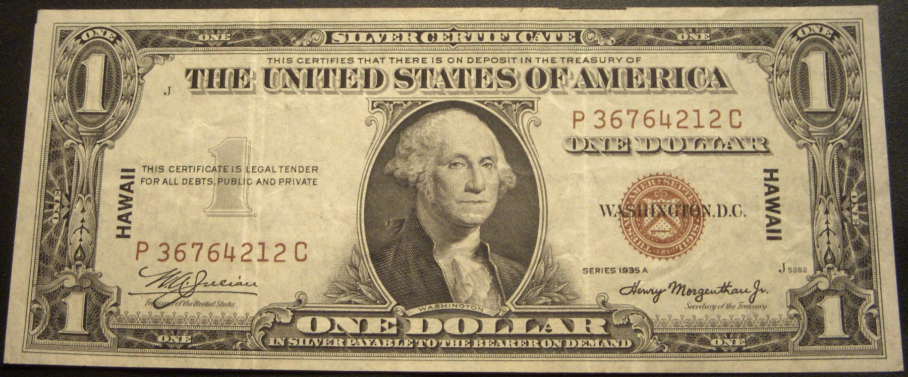 1935A Hawaii $1 Silver Certificate - FR# 2300