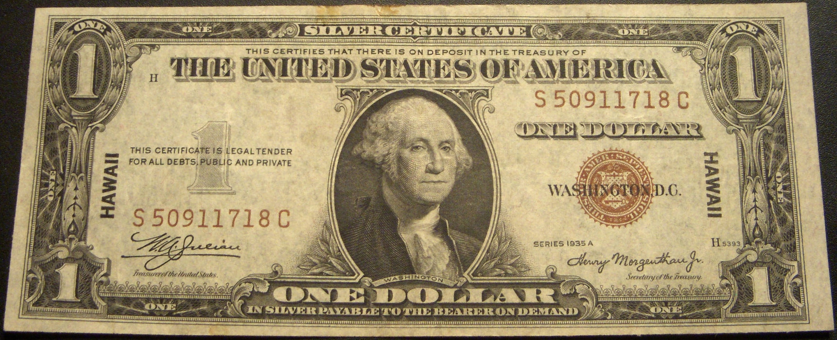 1935A Hawaii $1 Silver Certificate - FR# 2300