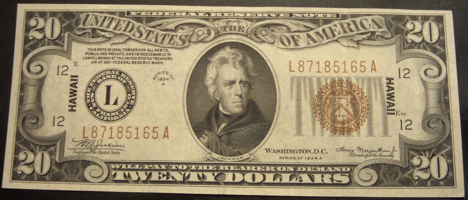 1934A Hawaii $20 Federal Reserve Note - FR# 2304
