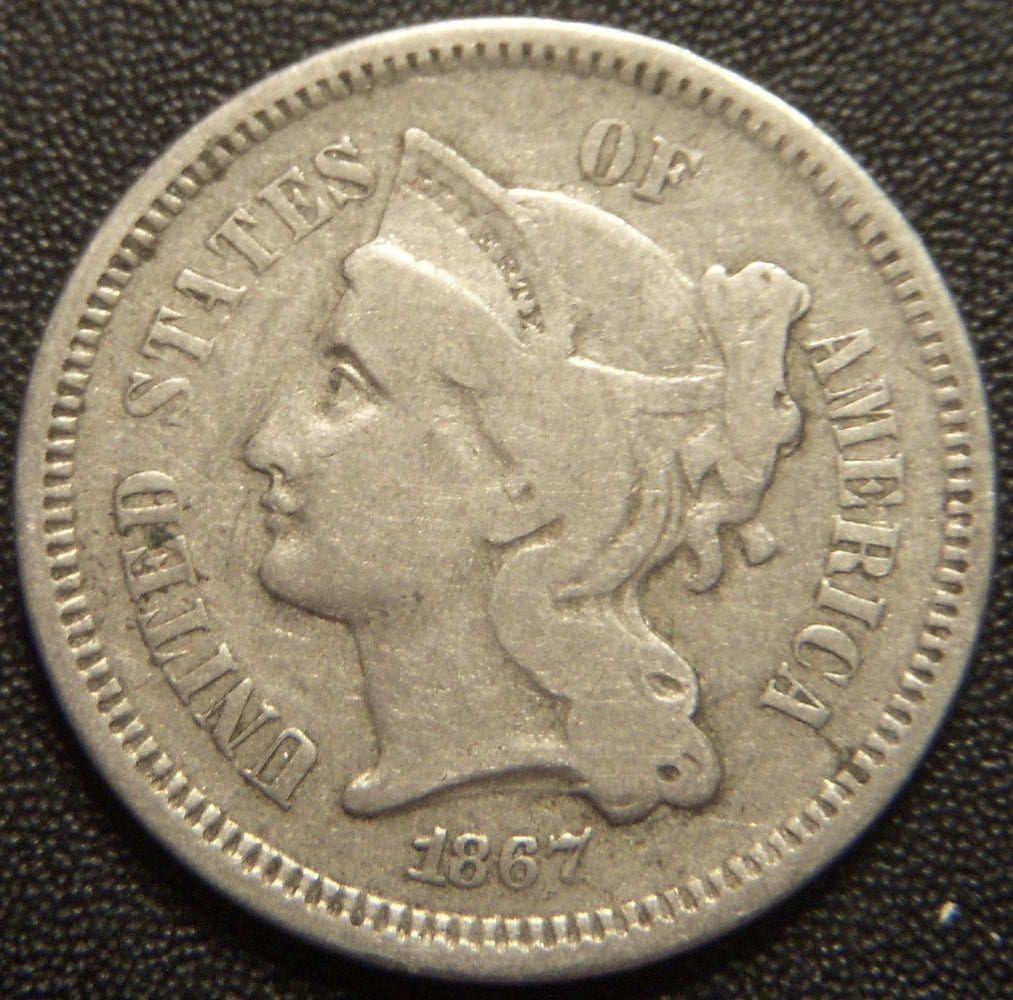 1867 Three Cent - Fine