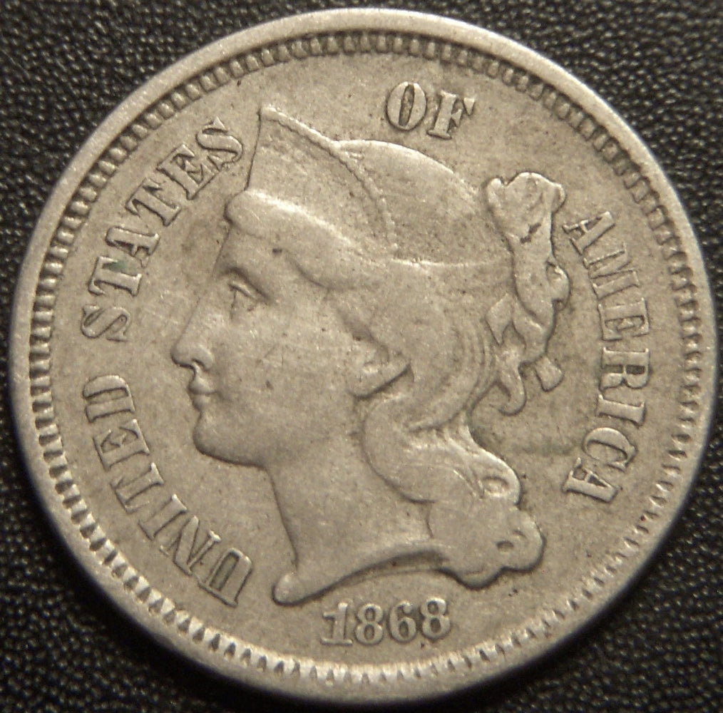 1868 Three Cent - Very Fine
