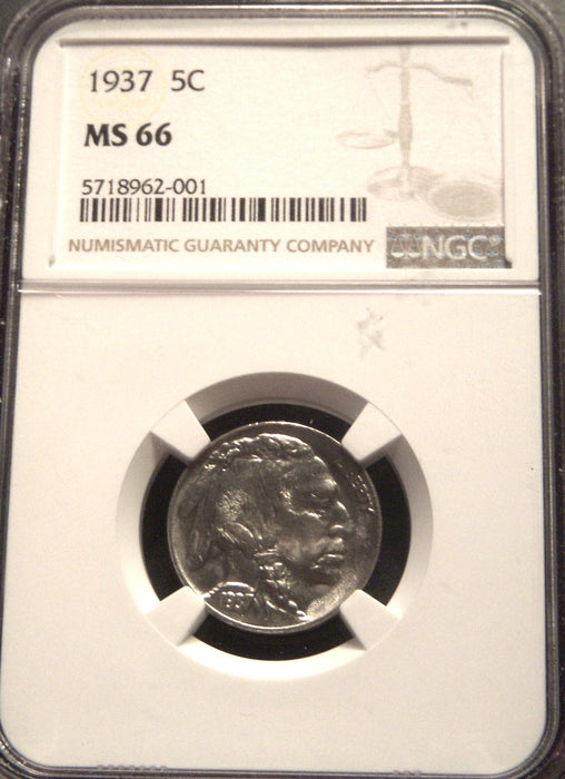 1937 Buffalo Nickel - NGC MS66