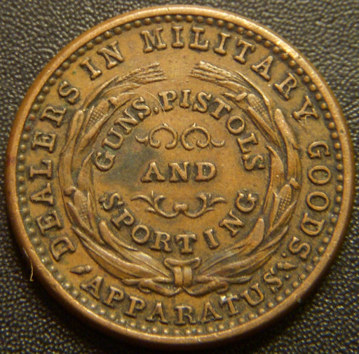 1863 B. Kittredge & Co Cincinnati, OH Guns Pistols Military Civil War Token