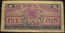 5 Cents Military Payment Certificate - Series 611