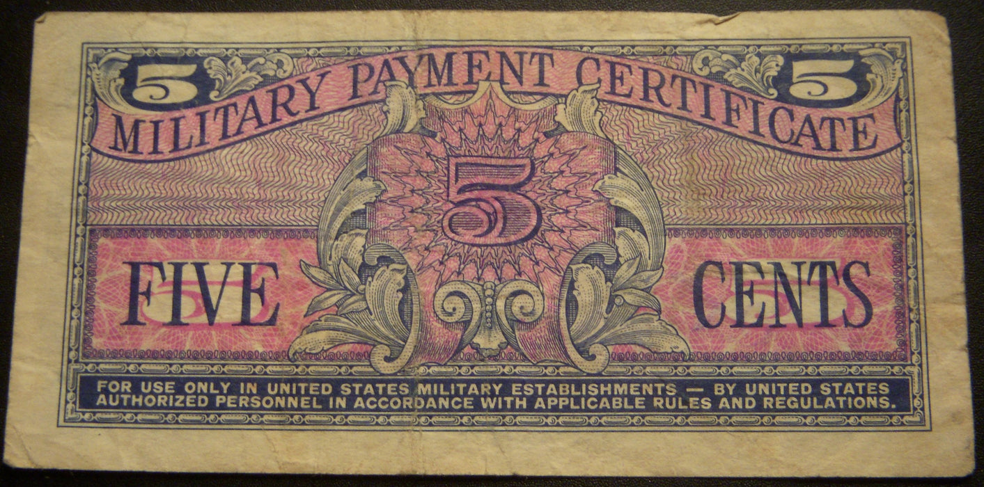 5 Cents Military Payment Certificate - Series 611