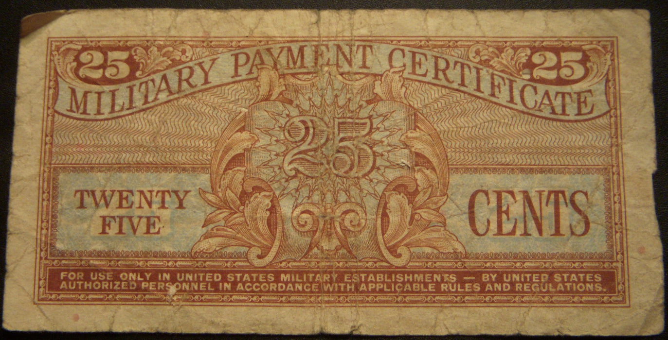 25 Cents Military Payment Certificate - Series 611