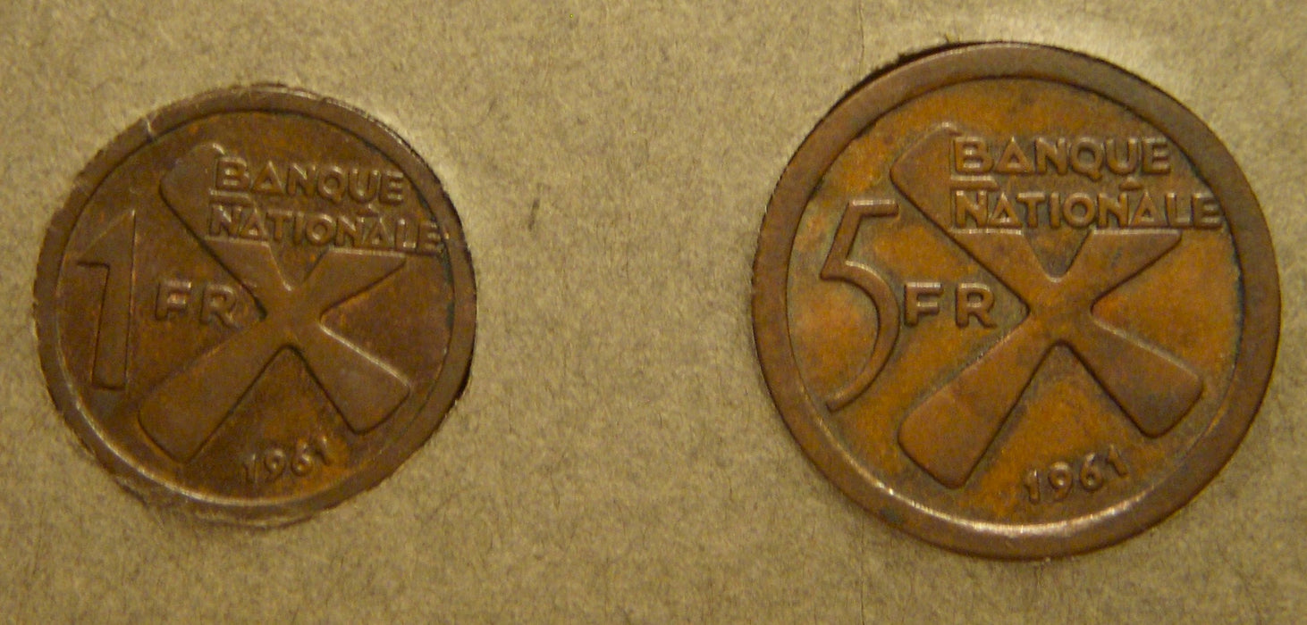 1961 5 & 1 Franc - Katanga
