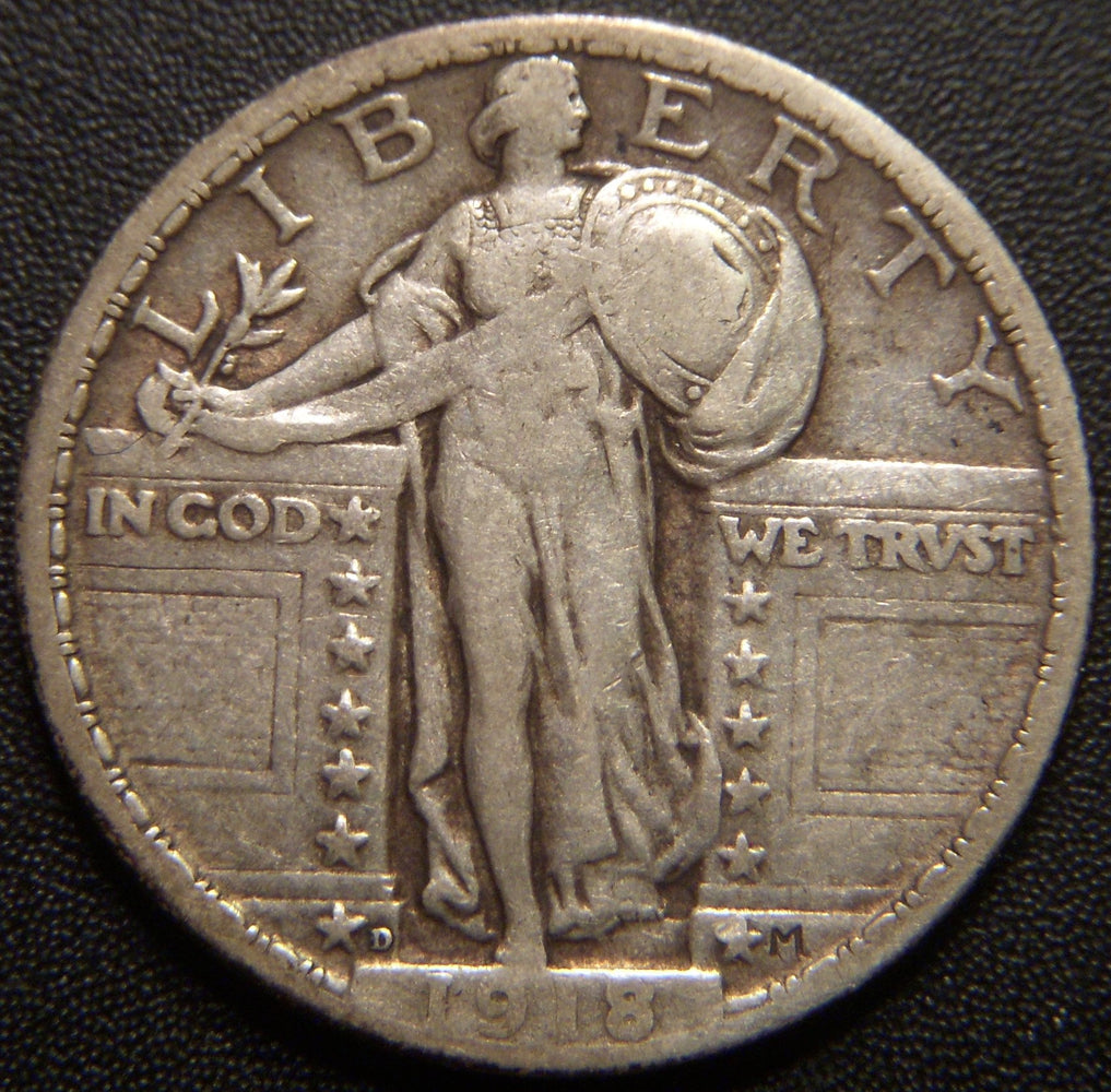 1918-D Standing Quarter - Very Fine