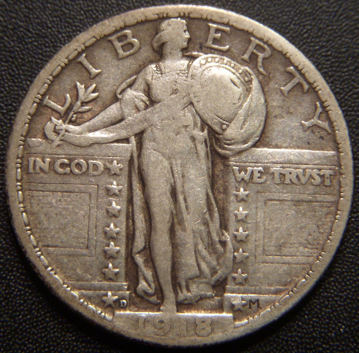 1918-D Standing Quarter - Very Fine