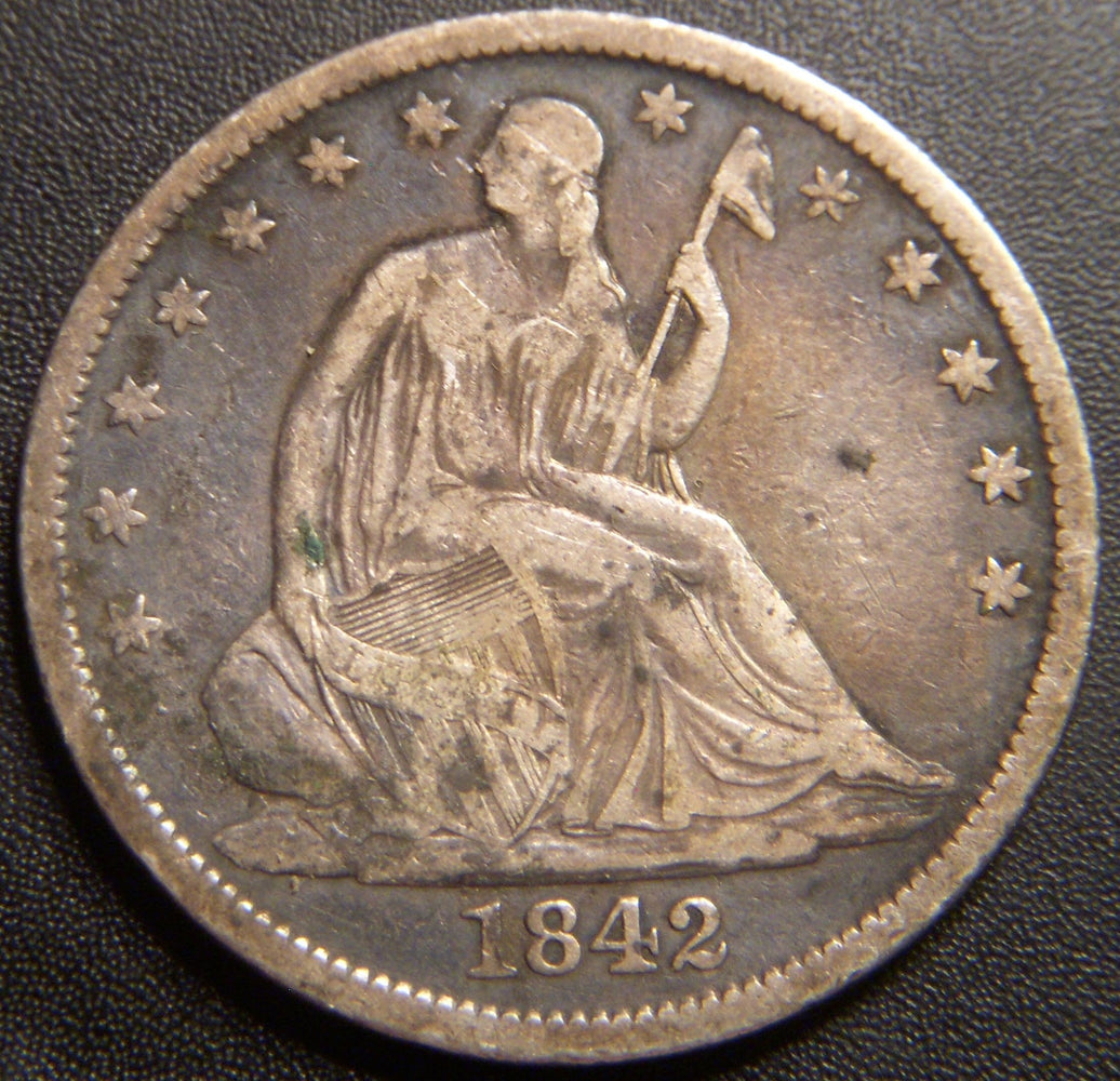 1842 Seated Half Dollar - Very Good