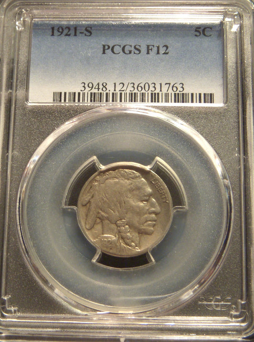 1921-S Buffalo Nickel - PCGS F12