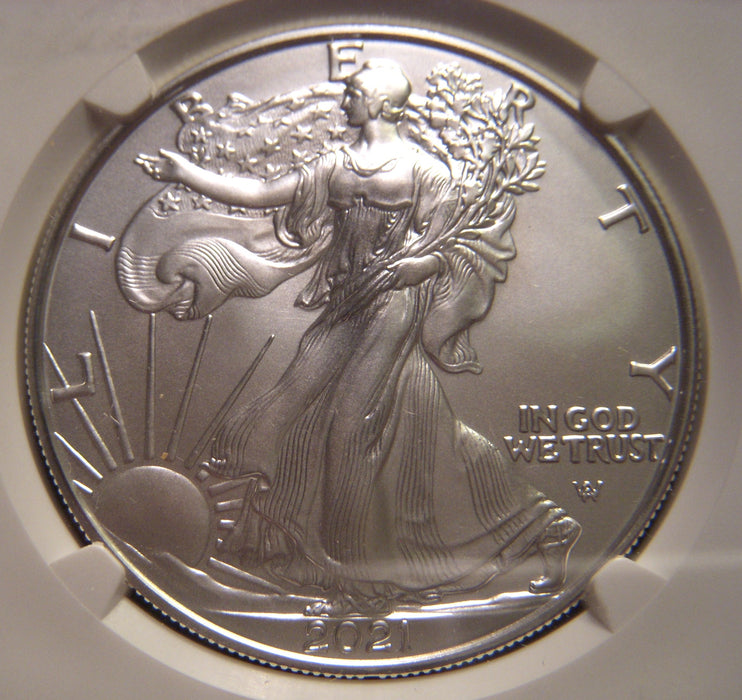 2021-W Silver Eagle - Type 2 NGC MS 69 Burnished