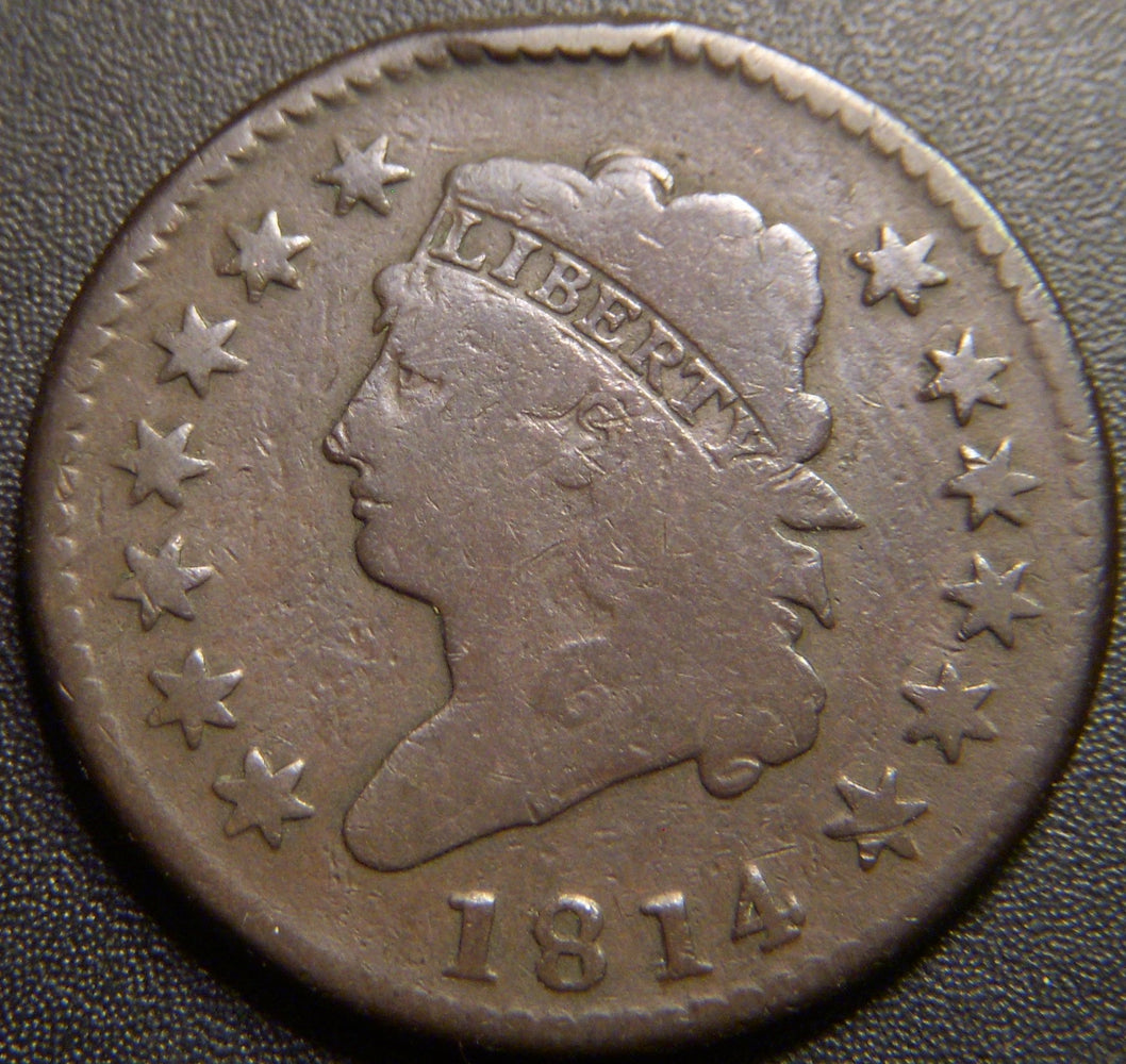 1814 Large Cent - Crosslet 4 Very Good