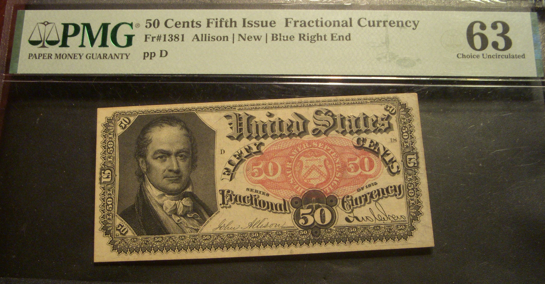 50 Cents Fractional Currency 5th Issue - FR# 1381 PMG MS63 CU