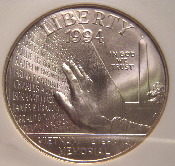 1994-W Vietnam Memorial Silver Dollar - NGC MS69