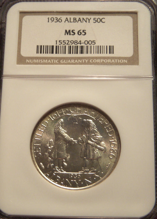 1936 Albany Commemorative Half Dollar - NGC MS65