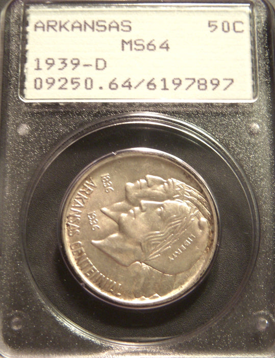 1939-D Arkansas Commemorative Half Dollar - PCGS MS64