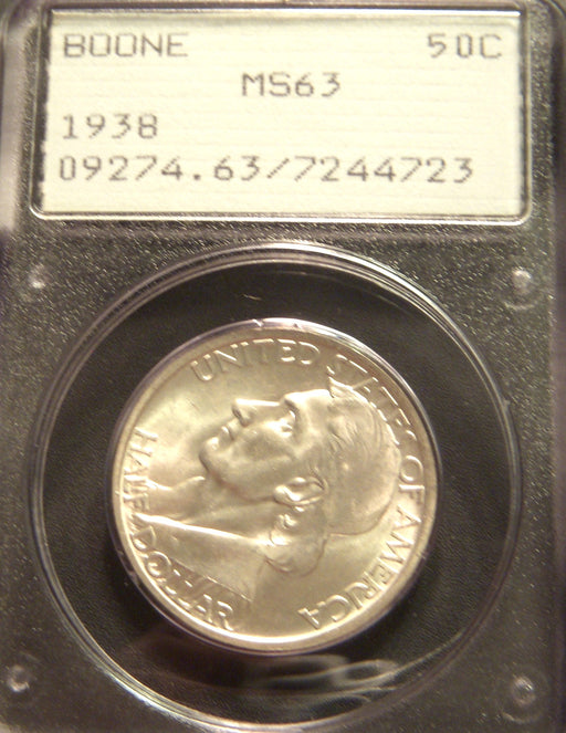 1938 Boone Commemorative Half Dollar - PCGS MS63