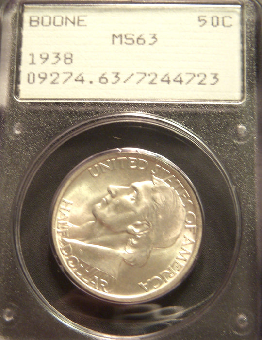 1938 Boone Commemorative Half Dollar - PCGS MS63