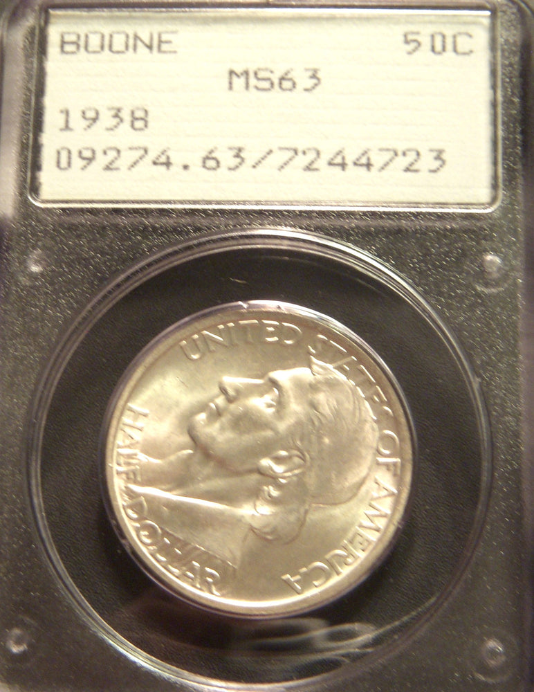 1938 Boone Commemorative Half Dollar - PCGS MS63