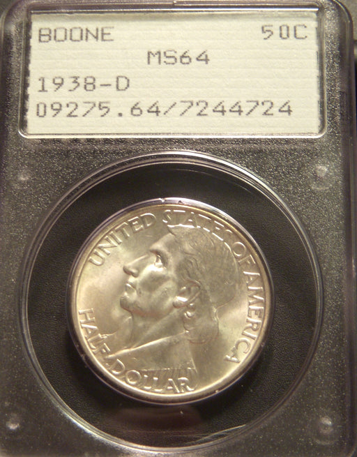 1938-D Boone Commemorative Half Dollar - PCGS MS64