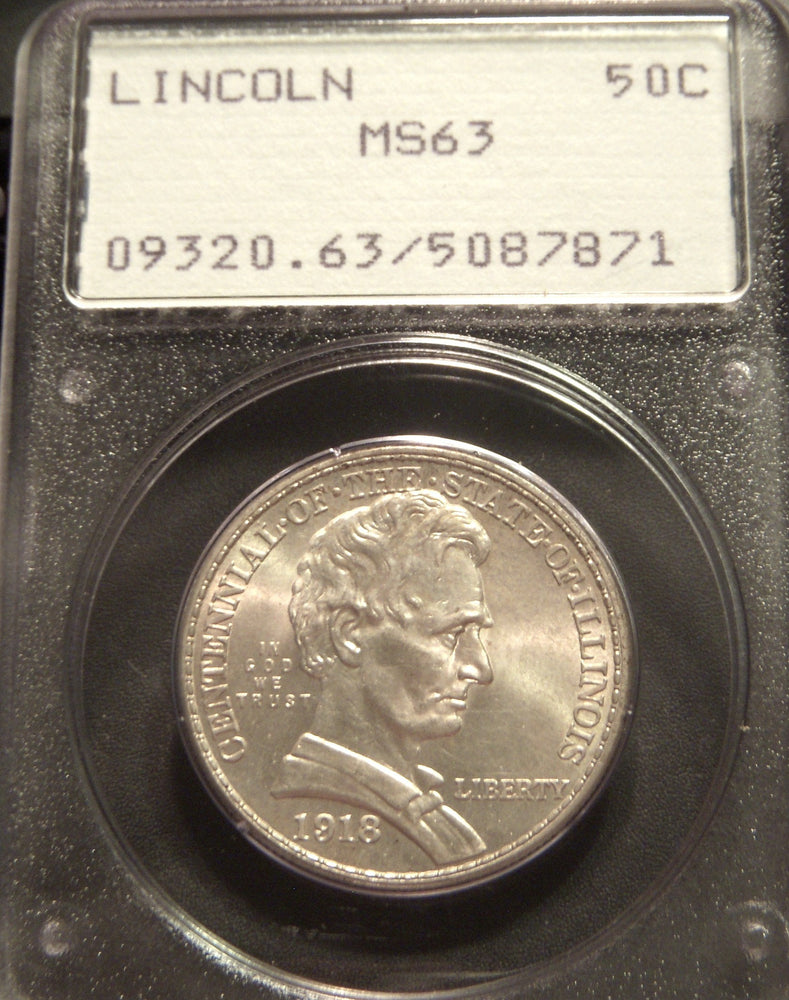 1918 Lincoln Commemorative Half Dollar - PCGS MS63