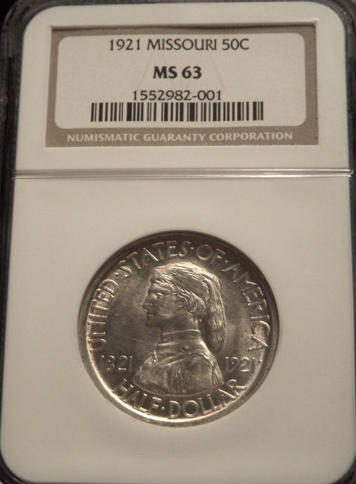 1921 Missouri Commemorative Half Dollar - NGC MS63