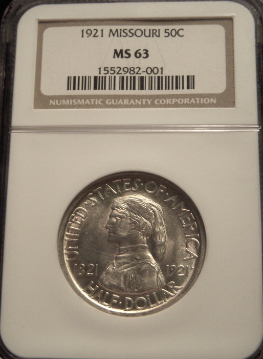 1921 Missouri Commemorative Half Dollar - NGC MS63