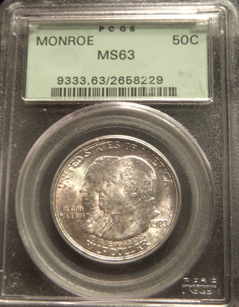 1923-S Monroe Commemorative Half Dollar - PCGS MS63