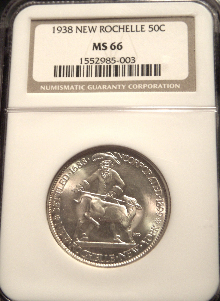 1938 New Rochelle Commemorative Half Dollar - NGC MS66