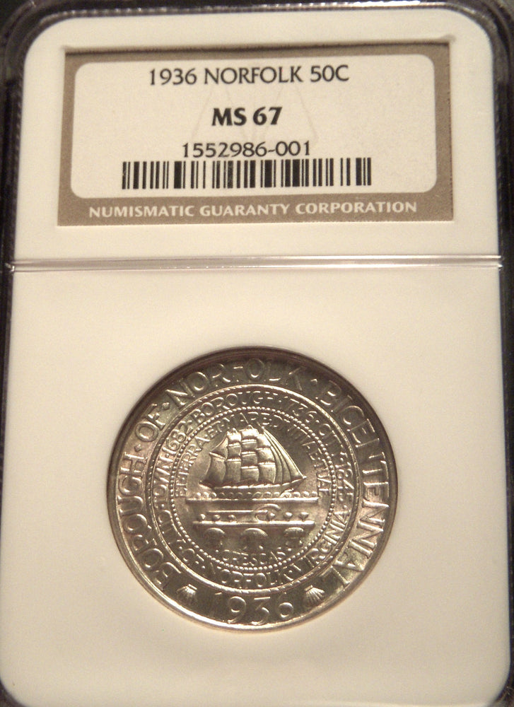 1936 Norfolk Commemorative Half Dollar - NGC MS67