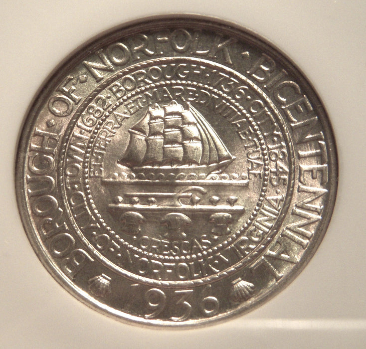 1936 Norfolk Commemorative Half Dollar - NGC MS67