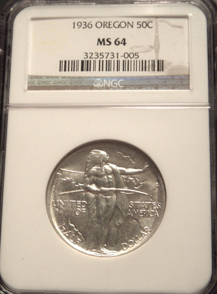 1936 Oregon Commemorative Half Dollar - NGC MS64