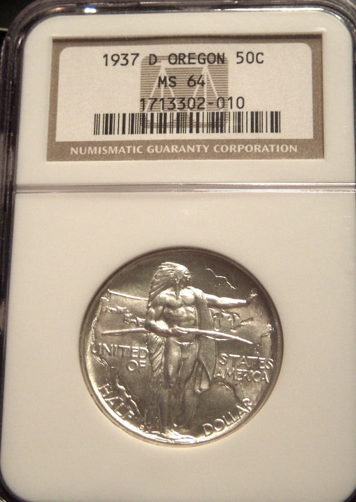 1937-D Oregon Commemorative Half Dollar - NGC MS64