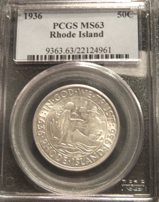 1936 Rhode Island Commemorative Half Dollar - PCGS MS63