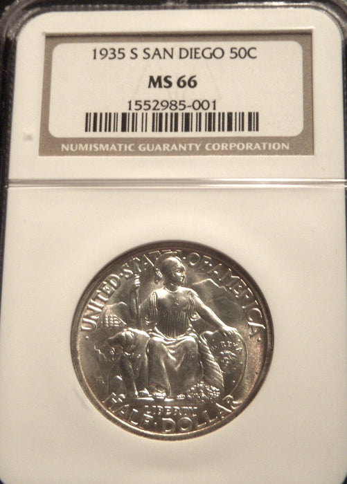 1935-S San Diego Commemorative Half Dollar - NGC MS66