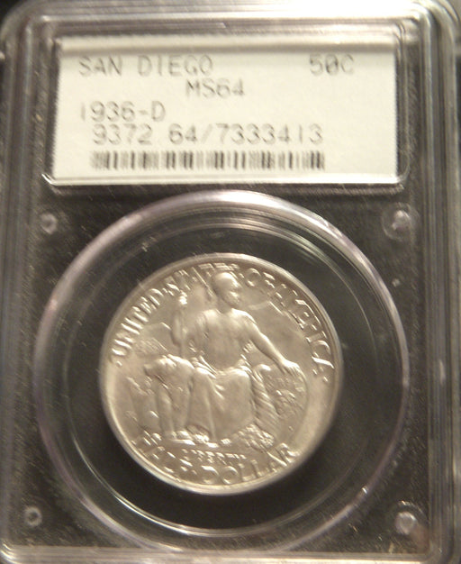 1936-D San Diego Commemorative Half Dollar - PCGS MS64