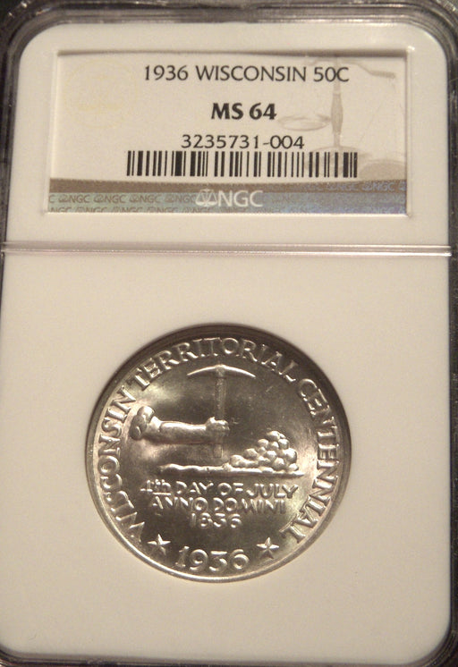 1936 Wisconsin Commemorative Half Dollar - NGC MS64